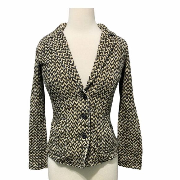 Hurley Winchester‎ Chevron Print Blazer Tan Small - Picture 4 of 16